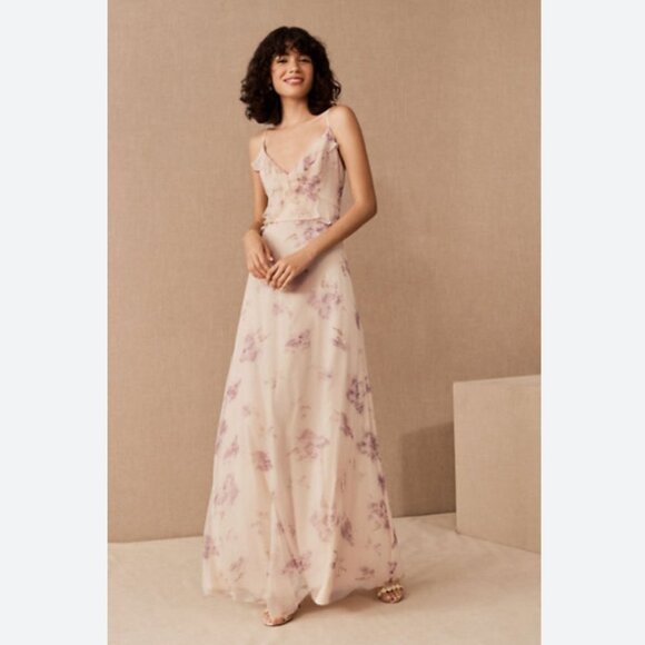 NWT BHLDN CLARE PINK SLEEVELESS FLORAL SHEER CHIFFON OVERLAY FORMAL DRESS - 16 - Picture 5 of 12